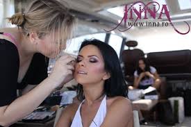 romanian singer inna getting her makeup