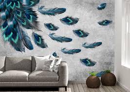 Peacock Feathers Wall Mural Wallpaper