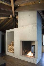 concrete fireplace