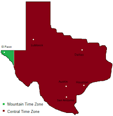 texas time zones map timebie
