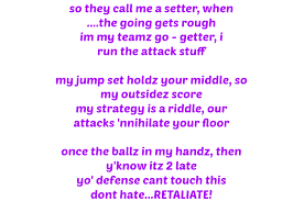 volleyball es that rhyme by