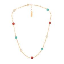 colorful necklace with semi precious