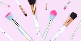 marble and holographic makeup brushes
