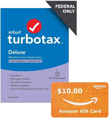 Maybe you would like to learn more about one of these? Turbotax Deluxe 2020 10 Amazon Gift Card Bundle Desktop Tax Software Federal Returns Only Federal E File Dealmoon