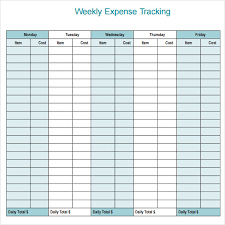 Weekly Expense Tracking Template And Worksheet Sample For