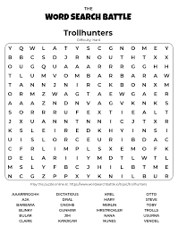 Find the mystery answer hidden in the puzzle, available on both desktop and mobile. Printable Trollhunters Word Search