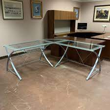 72 X 72 Footprint Glass L Shape Desk