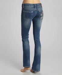 Montana West Blue White Embellished Trinity Ranch Jeans