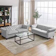linen fabric loveseat and sofa set