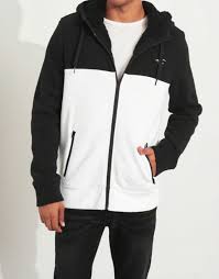 Hori Star Hollister Men Parka Colorblock Sherpa Lined Full Zip Hoodie Black White New Work Genuine Article Regular Article United States Buying Usa