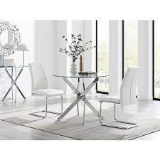 Round Dining Table Set White