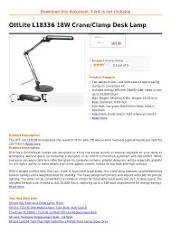 Ott Lite L18336 18w Crane Clamp Desk Lamp