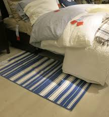 ikea alslev blue white stripes area