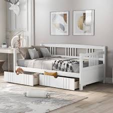 White Twin Size Daybed With 2 Drawers