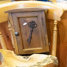 wall mounted wooden key box with metal