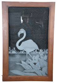 Vintage Jorge Rodriguez Etched Flamingo