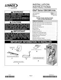Cbx32m Air Handler Installation Manual