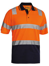 Bisley Workwear 3m Taped Hi Vis Two Tone Micromesh Polo Shirt Short Sleeve