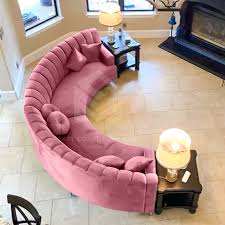 semi circle velvet sofa