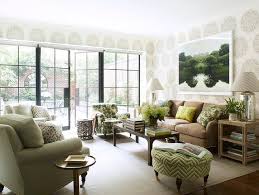 brown and green living room design