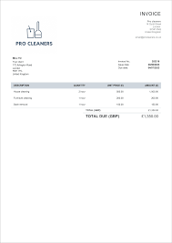 free uk cleaning invoice templates billdu