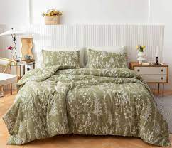 Janzaa Queen Comforter Sets Olive Green