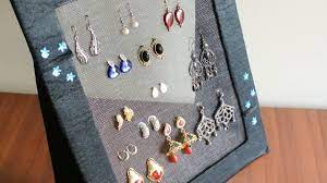 diy jewelry organizer earring holder