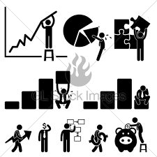 Business Finance Chart Employee Stick Figure Pictogram Gl