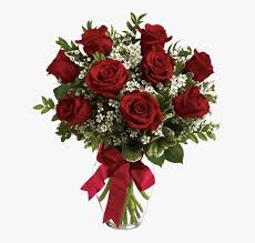 vase of red roses transpa image