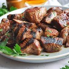 easy bourbon grilled steak tips amee