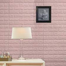 Pink 3d Brick Wallpaper Self Adhesive