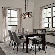 Barrington 32 5 Light Linear Chandelier Distressed Black And Aged Faux Wood Kichler Lighting
