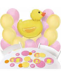pink ducky duck confetti and balloon