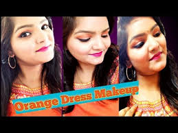 orange dress makeup look tutorial