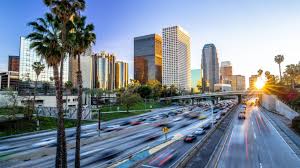 Find over 100+ of the best free traffic images. Los Angeles Downtown Buildings Skyline Highway Traffic Premium Wallpaper In 1366x768 Resolution