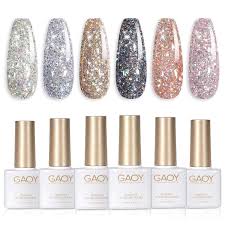 gaoy chrome platinum glitter nail