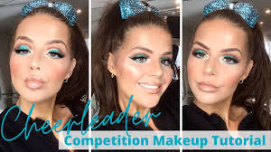 teal cheerleader makeup tutorial