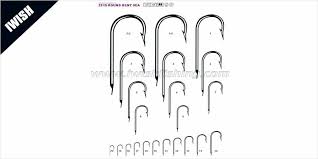 2315 Round Bent Sea Hook Stainless Steel Hook Size Chart