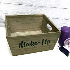 large wooden make up storage box