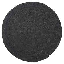 ferm living eternal round jute rug large black