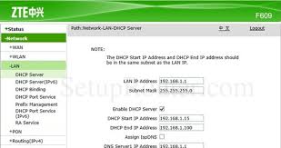 Zte zxhn f609 berfungsi sebagai internet router. How To Change The Ip Address Of The Zte Zxhn F609