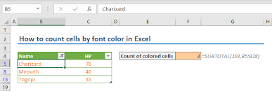 how to count cells by font color in excel