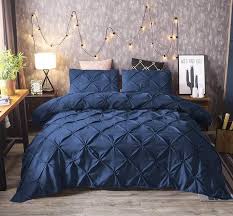 Navy Blue Diamond Duvet Bed Set Allinza