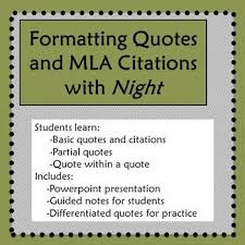 Formatting Quotes And Mla Citations With Night