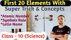 1 to 20 elements in cl 10 science