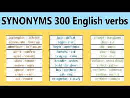 synonyms common verbs in english