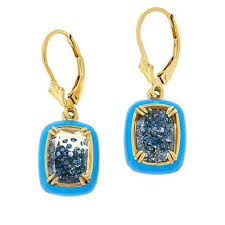 blue diamond enamel earrings ebay