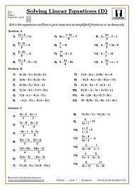 Solving Equations Maths Worksheet