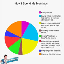 How I Spend My Mornings An Informative Pie Chart Funny