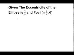 Ellipse Given The Eccentricity And Foci